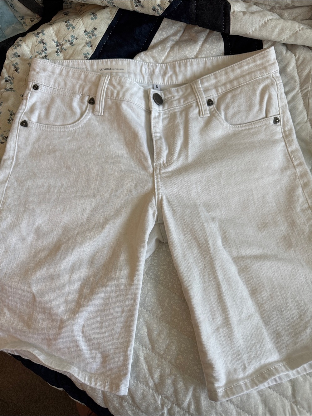 Kut from the Kloth White 'Catherine' Boyfriend Denim Shorts